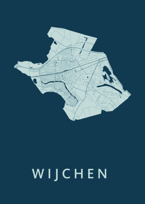 Wijchen Stadskaart - Feldgrau poster