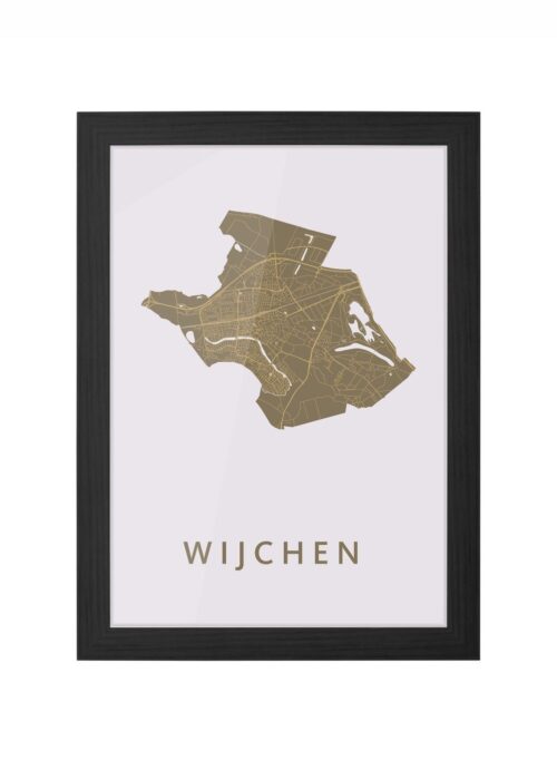 wijchen stadskaart poster ingelijst in zwarte lijst