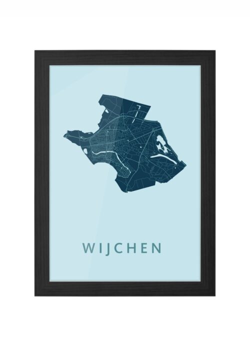wijchen stadskaart poster ingelijst in zwarte lijst