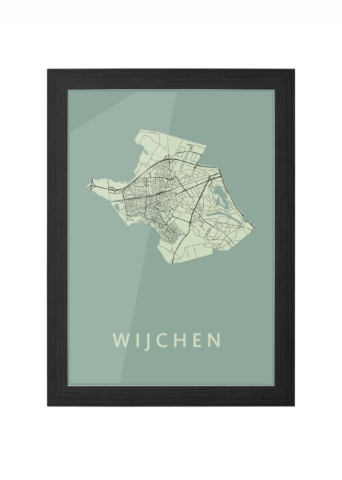 wijchen stadskaart poster ingelijst in zwarte lijst