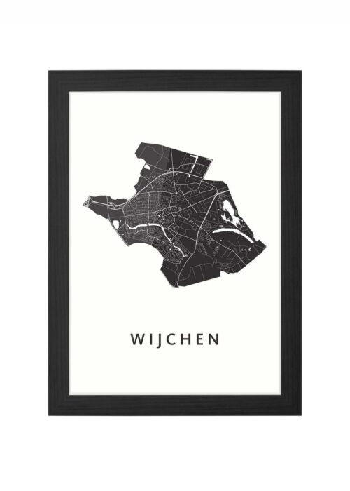 wijchen stadskaart poster ingelijst in zwarte lijst