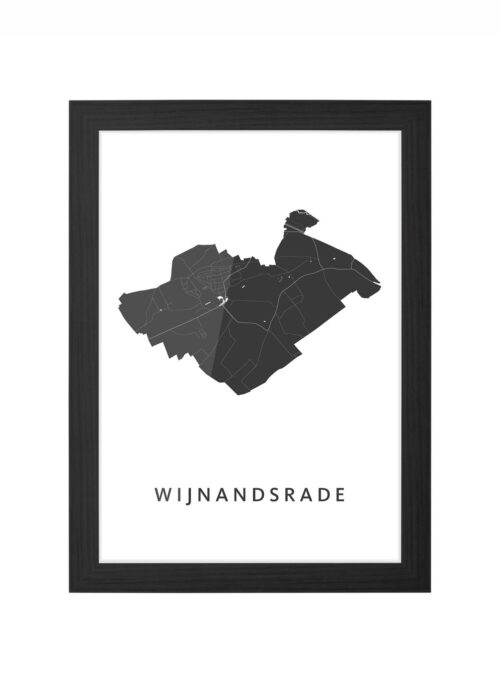 wijnandsrade kaart poster ingelijst in zwarte lijst