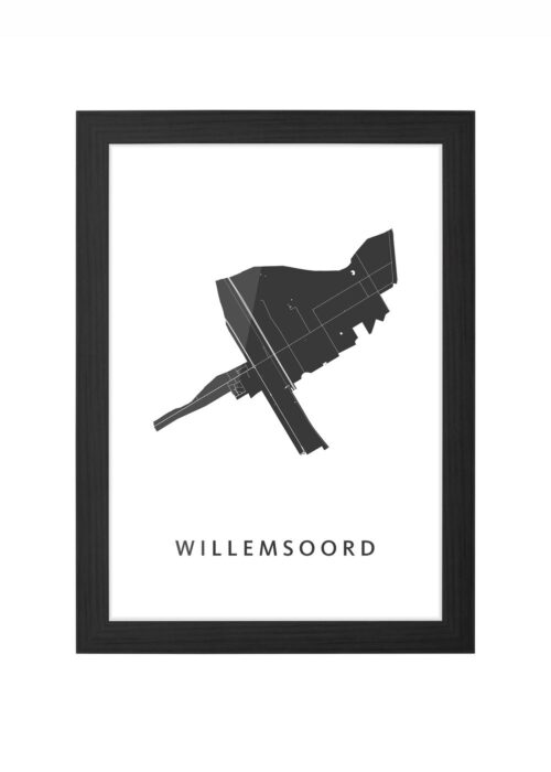 willemsoord kaart poster ingelijst in zwarte lijst