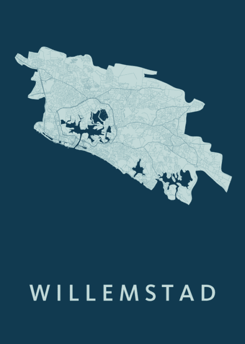 Willemstad Stadskaart - Feldgrau poster