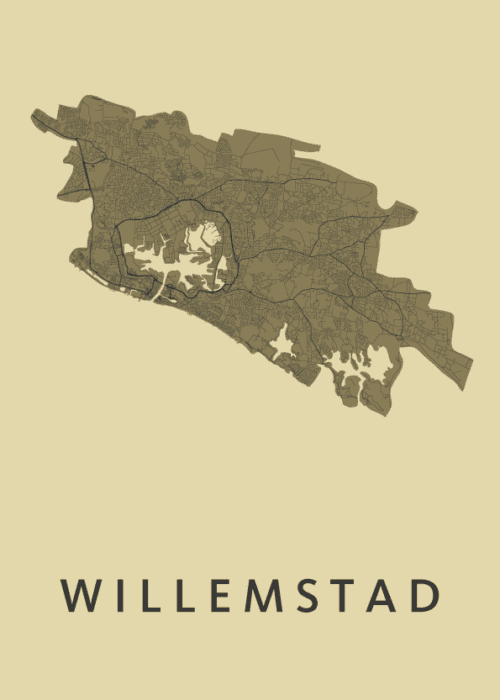 Willemstad Stadskaart - GoldenRod poster