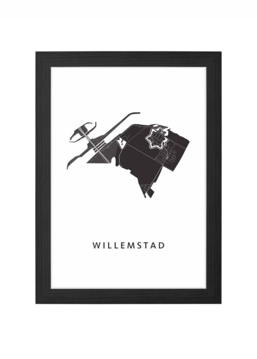 Willemstad (NL) Ingelijst in Zwart lijst Kopen | Kunst in Kaart