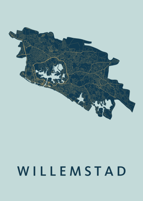 Willemstad Stadskaart - Prussian poster
