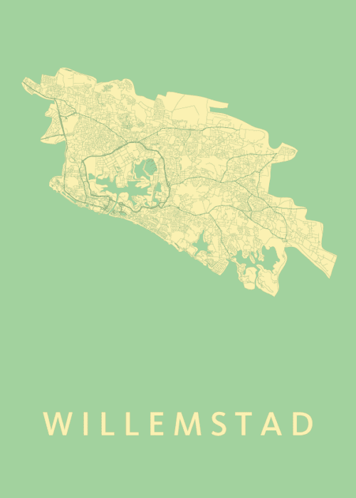 Willemstad Stadskaart - Spring poster