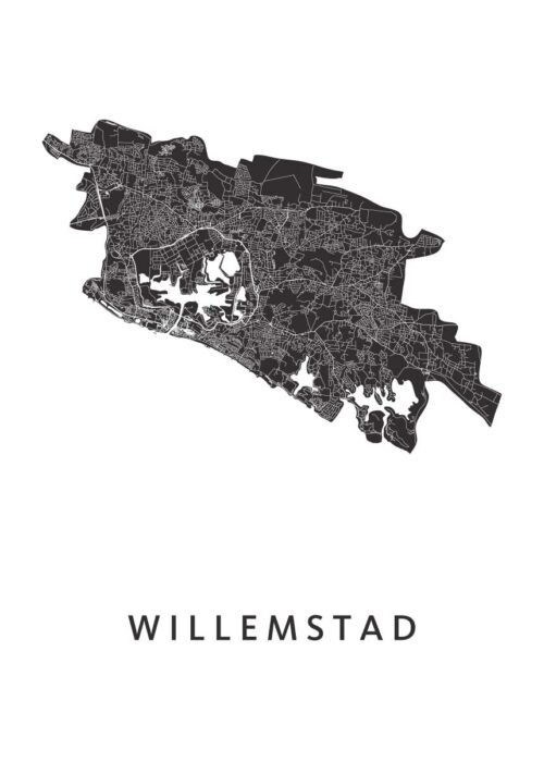 Willemstad Stadskaart - White poster