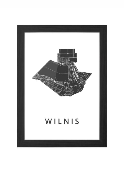 wilnis stadskaart poster ingelijst in zwarte lijst