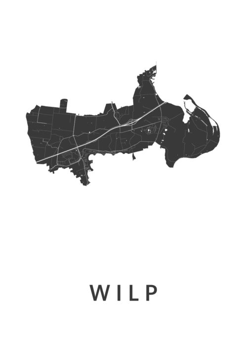 Wilp White Stadskaart Poster | Kunst in Kaart