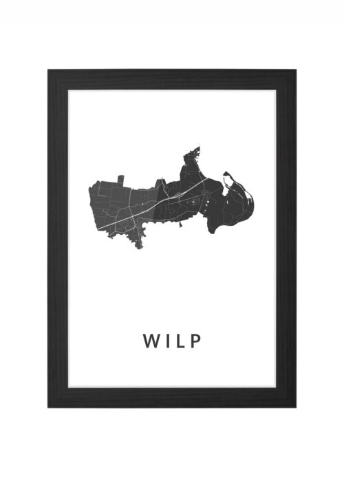wilp stadskaart poster ingelijst in zwarte lijst