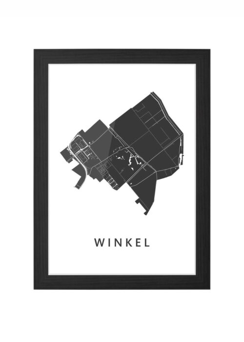 winkel kaart poster ingelijst in zwarte lijst