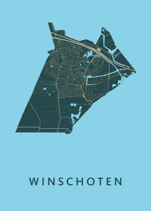 Winschoten Stadskaart poster Azure