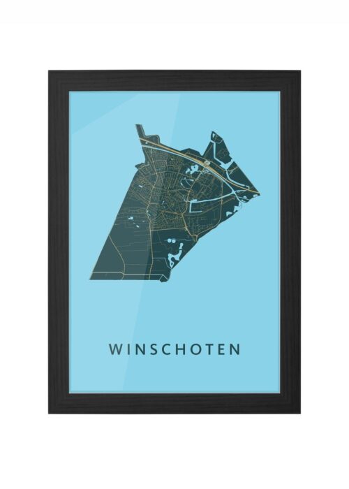 winschoten stadskaart poster ingelijst in zwarte lijst