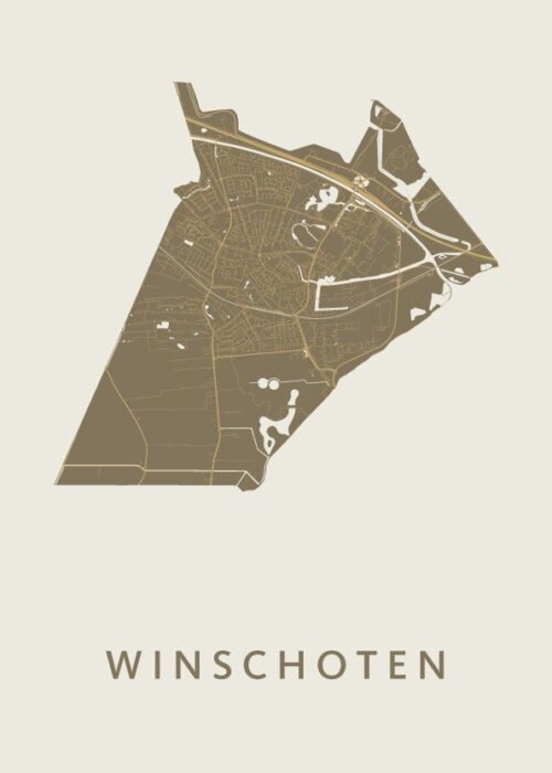 Winschoten Stadskaart poster Gold