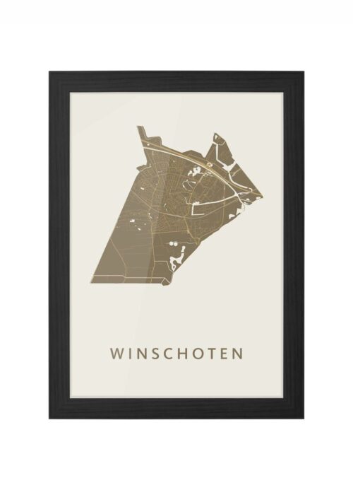 winschoten stadskaart poster ingelijst in zwarte lijst