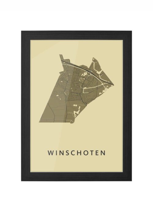 winschoten stadskaart poster ingelijst in zwarte lijst