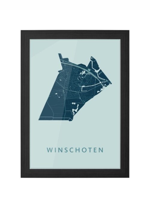 winschoten stadskaart poster ingelijst in zwarte lijst