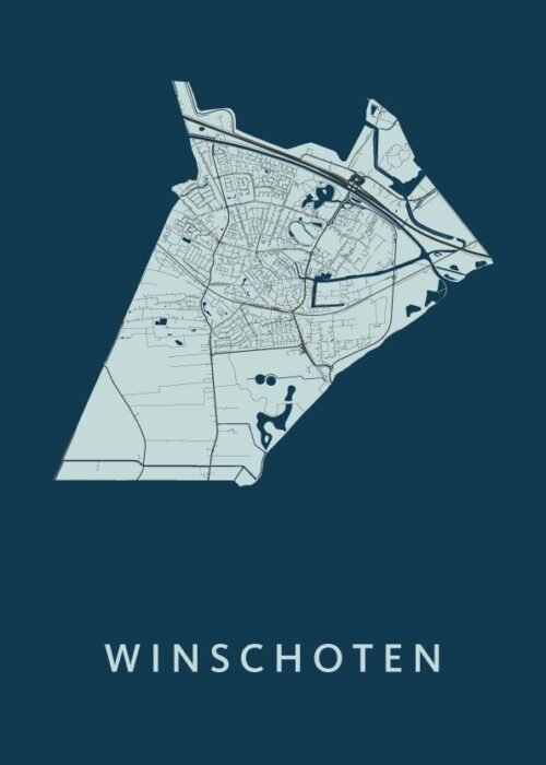 Winschoten Stadskaart poster Navy