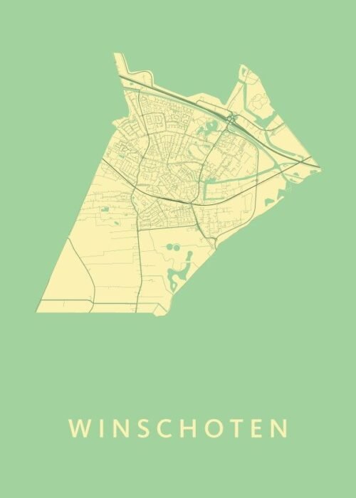 Winschoten Stadskaart poster Spring