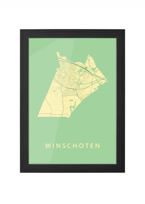 winschoten stadskaart poster ingelijst in zwarte lijst