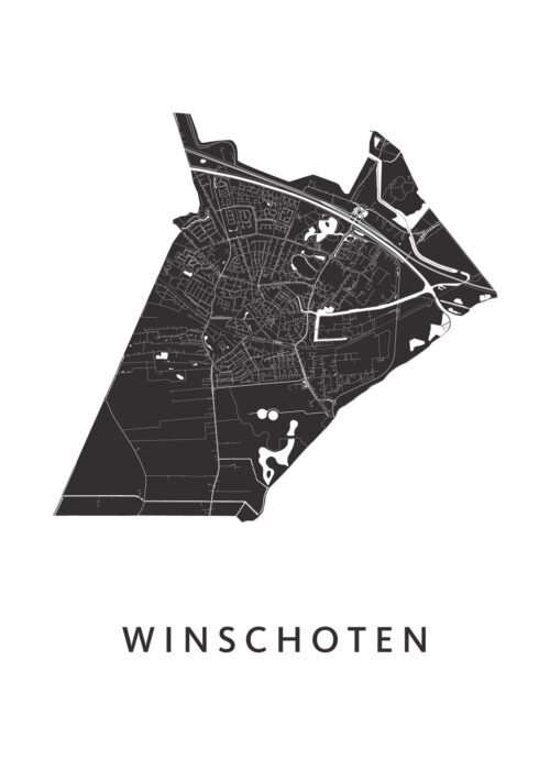 Winschoten Stadskaart poster White