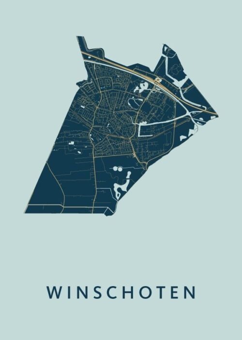 Winschoten Stadskaart poster Prussian