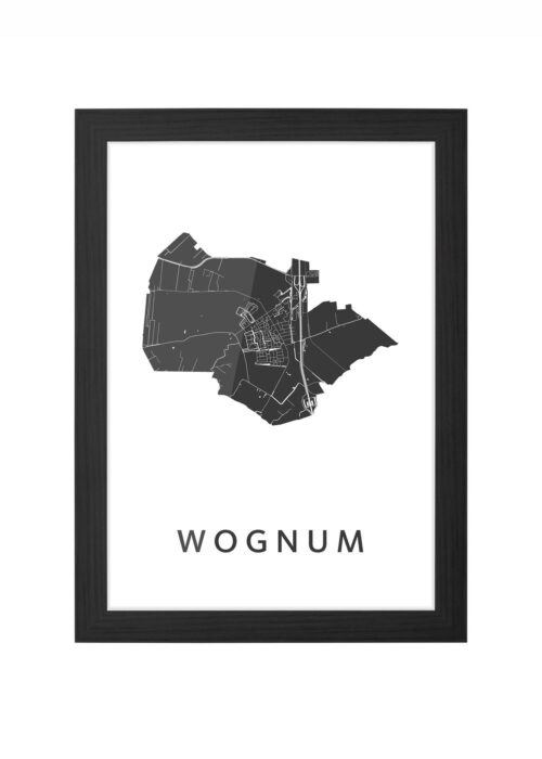 wognum kaart poster ingelijst in zwarte lijst