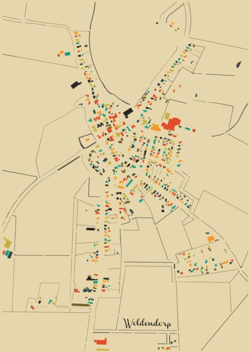 Woldendorp Mozaïek Stadskaart poster