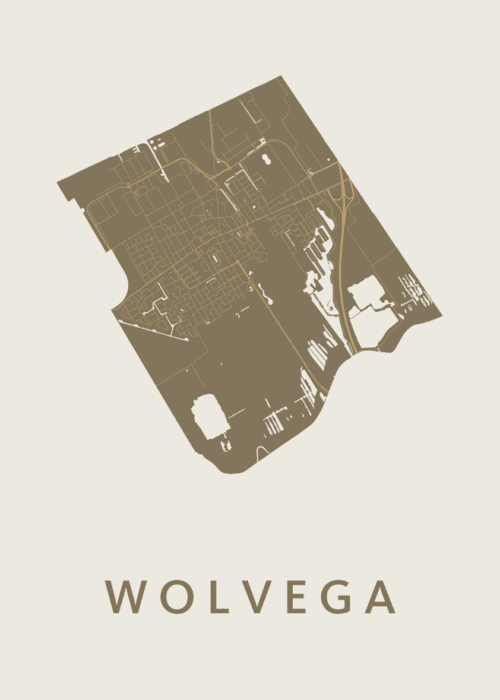 Wolvega Stadskaart poster Gold