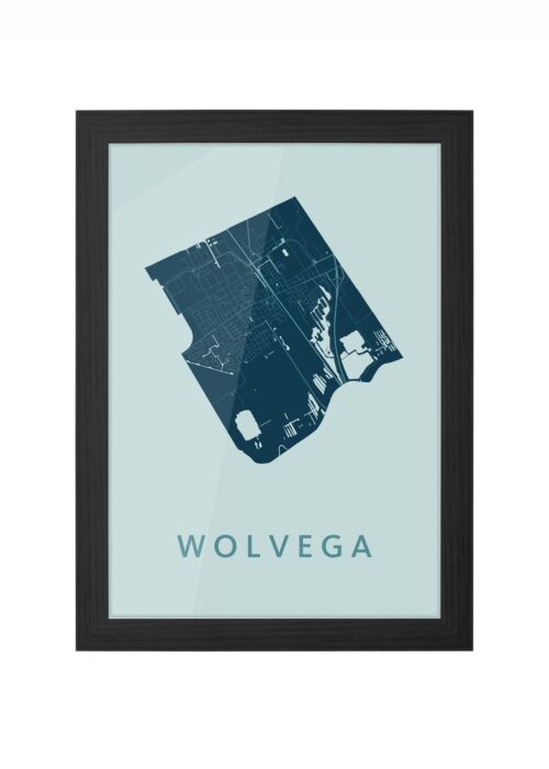 wolvega stadskaart poster ingelijst in zwarte lijst