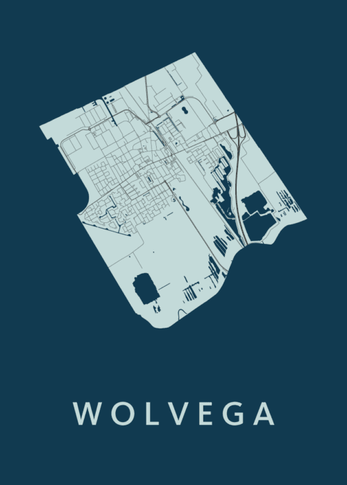 Wolvega Stadskaart poster Navy