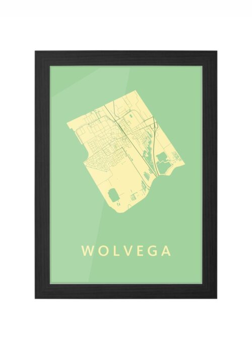 wolvega stadskaart poster ingelijst in zwarte lijst