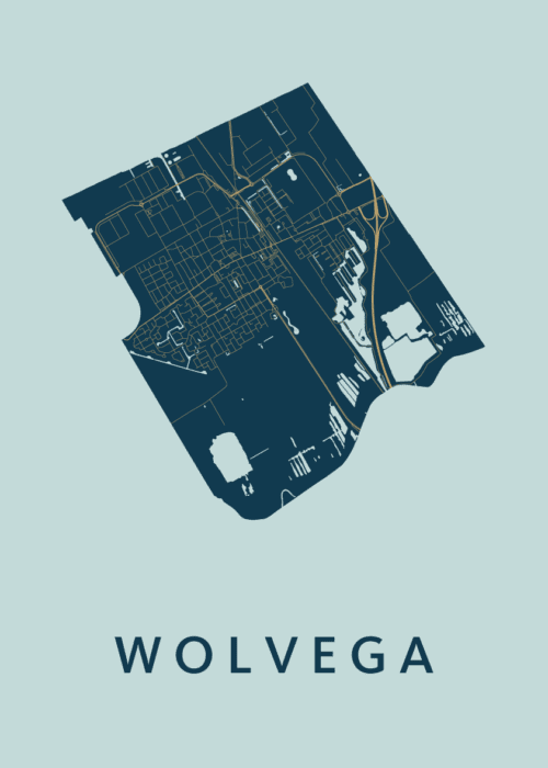 Wolvega Stadskaart poster Prussian