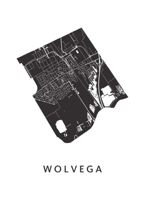 Wolvega Stadskaart poster White
