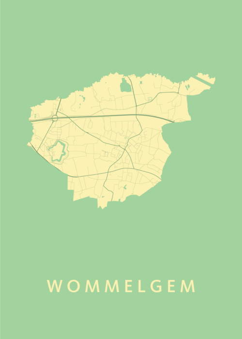 Wommelgem Stadskaart poster Spring