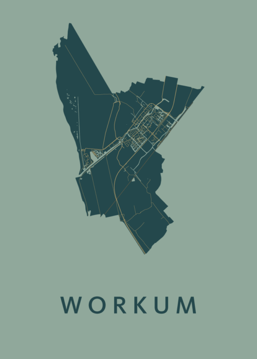 Workum Amazon Stadskaart Poster | Kunst in Kaart