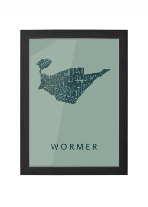 wormer stadskaart poster ingelijst in zwarte lijst