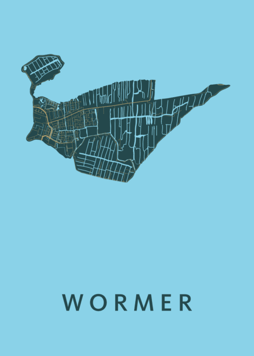 Wormer Stadskaart - Azure poster