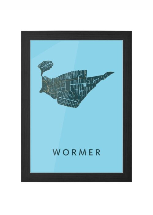 wormer stadskaart poster ingelijst in zwarte lijst