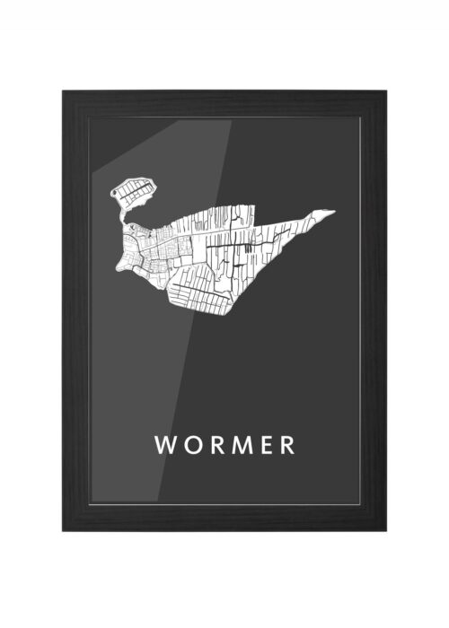 wormer stadskaart poster ingelijst in zwarte lijst