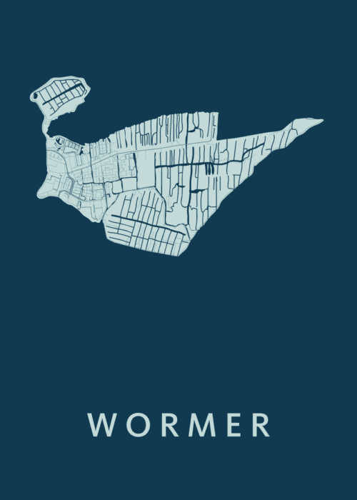 Wormer Stadskaart - Feldgrau poster
