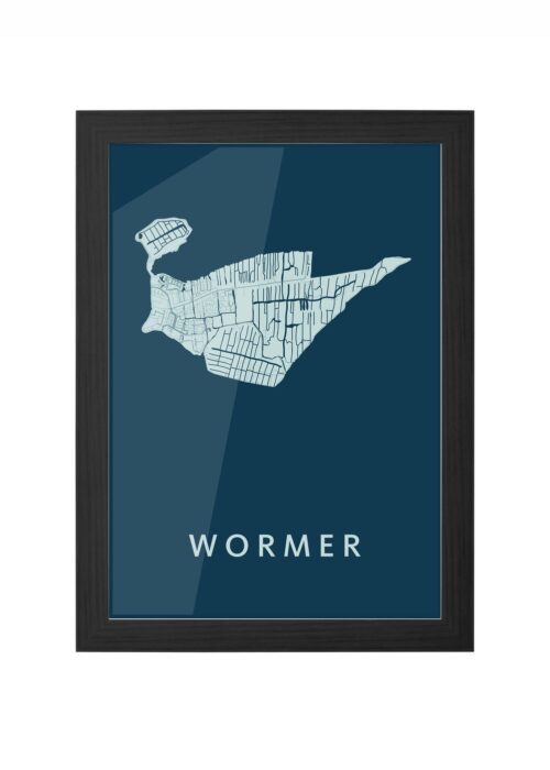 wormer stadskaart poster ingelijst in zwarte lijst