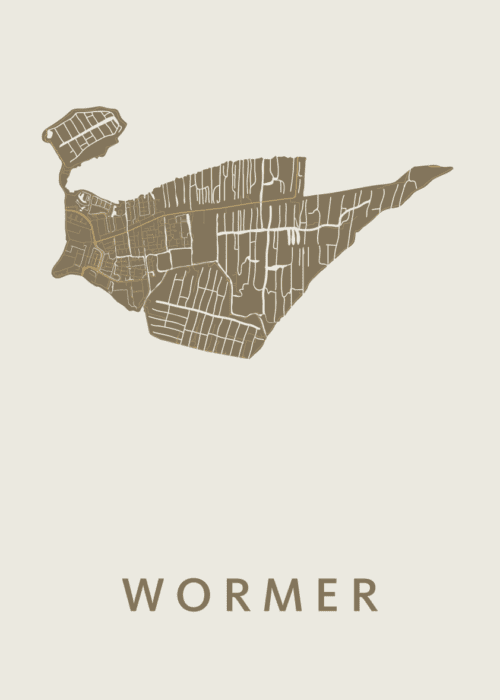 Wormer Stadskaart - Gold poster
