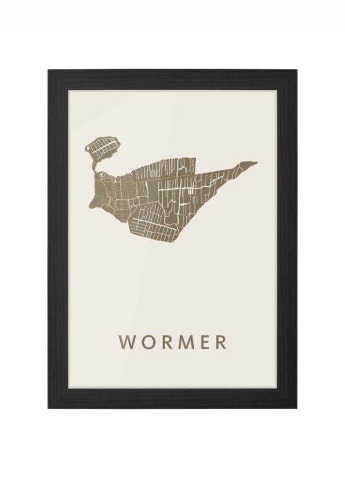 wormer stadskaart poster ingelijst in zwarte lijst
