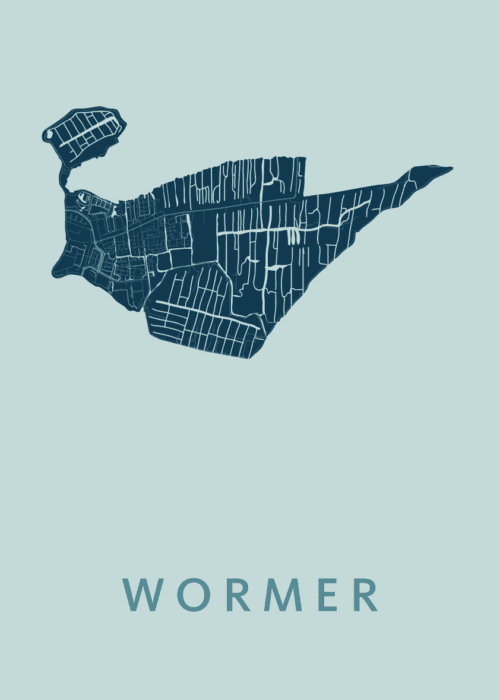 Wormer Stadskaart - Mint poster