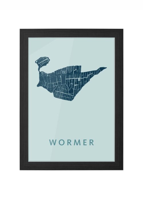 wormer stadskaart poster ingelijst in zwarte lijst