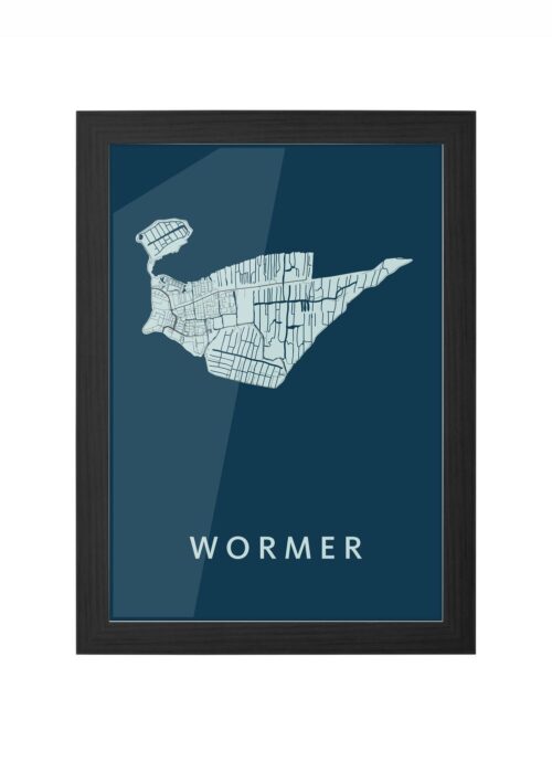 wormer stadskaart poster ingelijst in zwarte lijst