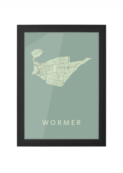 wormer stadskaart poster ingelijst in zwarte lijst
